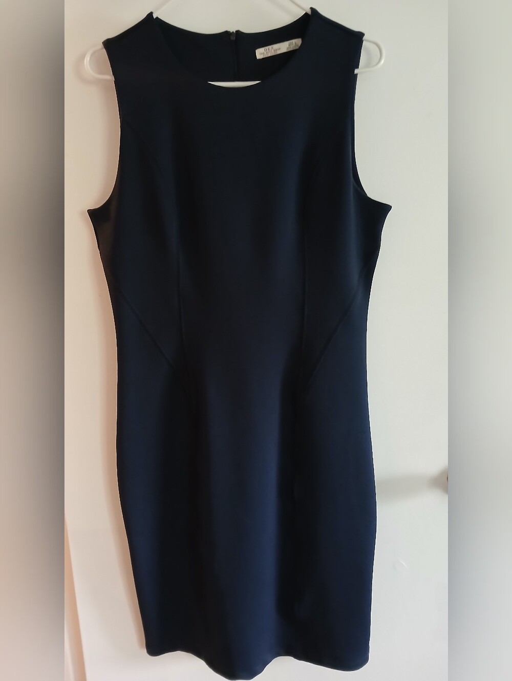 Classic Sleeveless Scuba Navy Sheath Dress
